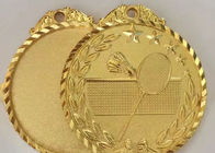 الذهب مطلي صب المعادن الرياضة ميداليات سبائك الزنك مخصص لمباراة تنس الريشة