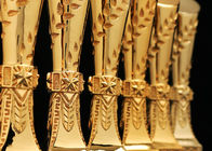 الذهب مطلي بوليريسين الكأس اسطوانة الشكل السنة مكافأة نهاية لموظفي المؤسسة