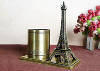 مطلي نموذج بناء العالم الشهير ، وعاء فرشاة برج ايفل المعادن تصميم فرنسا