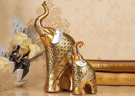 الراتنج الحيوان ديكورات المنزل الحرف لون الذهب الفيل تمثال تمثال