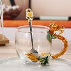 كأس شاي التنين 9 سم ارتفاع مخصص مع ملعقة كهدايا ترويجية