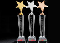 الجوائز كريستال اليدوية والجوائز مع نجمة ذهبية / فضية / برونزية المعادن