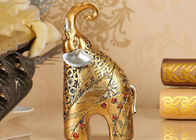 الراتنج الحيوان ديكورات المنزل الحرف لون الذهب الفيل تمثال تمثال