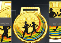 ماراثون الجري سباق الميداليات الرياضية وشرائط ملونة سبائك الزنك المواد