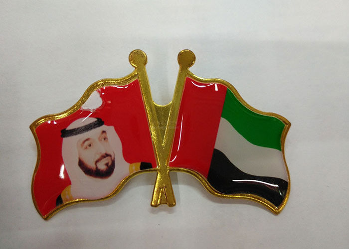 موجز الحديثة نمط النحاس الدول العربية العلم breastpin / المينا التلبيب دبابيس
